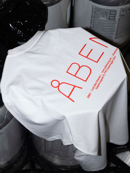 ÅBEN T-shirt / White + Red